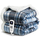 blunique - Ultra Soft Cozy Plaid Flannel - Fast Heated Blanket Electric Throw 50''x60'' - Blunique