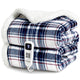 blunique - Ultra Soft Cozy Plaid Flannel - Fast Heated Blanket Electric Throw 50''x60'' - Blunique