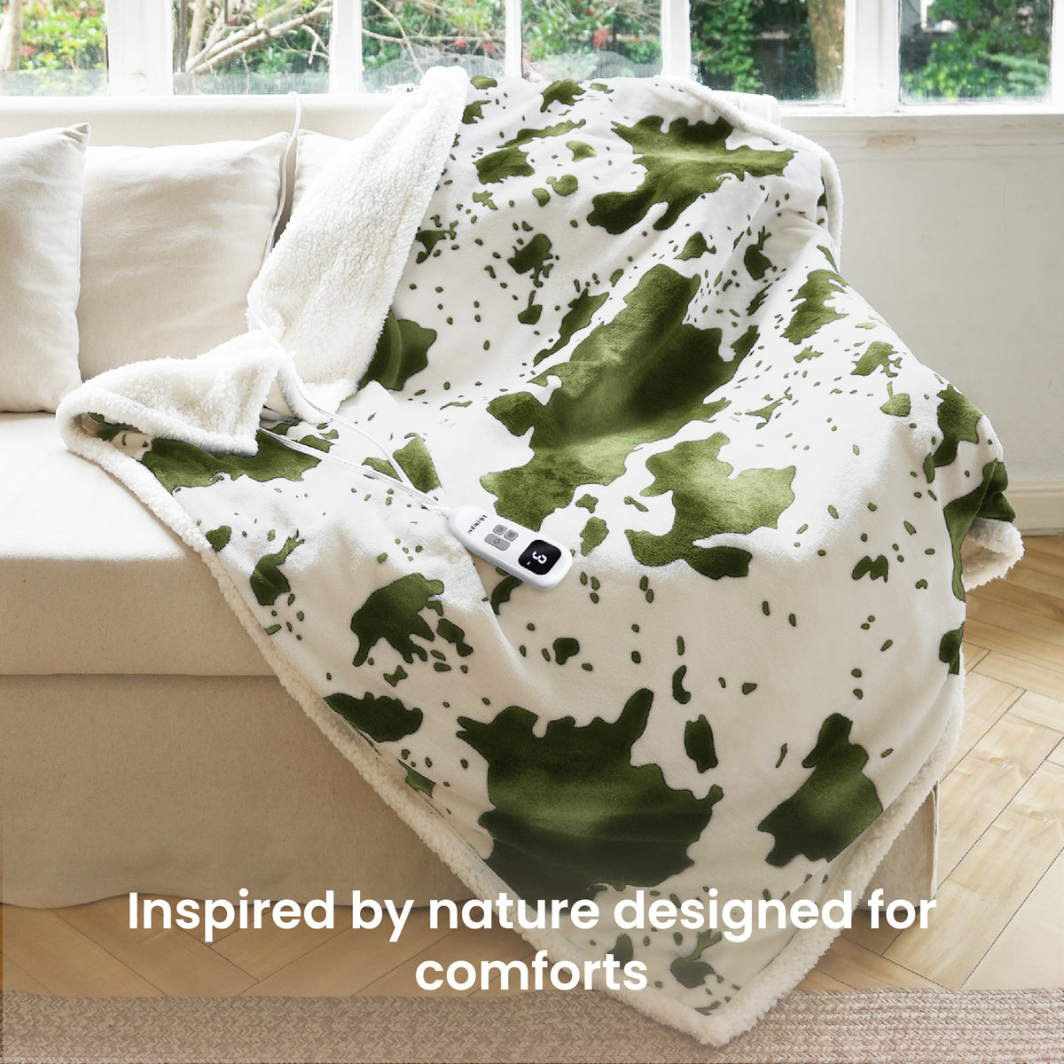 blunique - Cow Print Heated  King Size