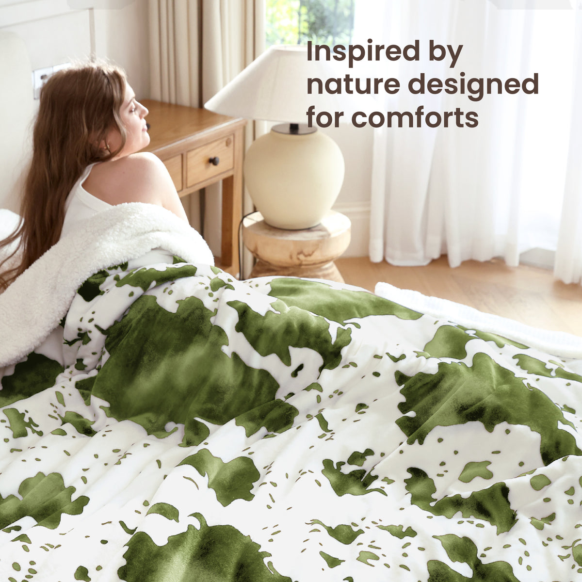 blunique - Cow Print Heated Queen Size