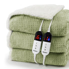 blunique - Waffle Sherpa Heated Blanket Queen Size - Blunique