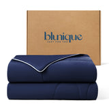 Cooling comforter for hot sleepers on bed
