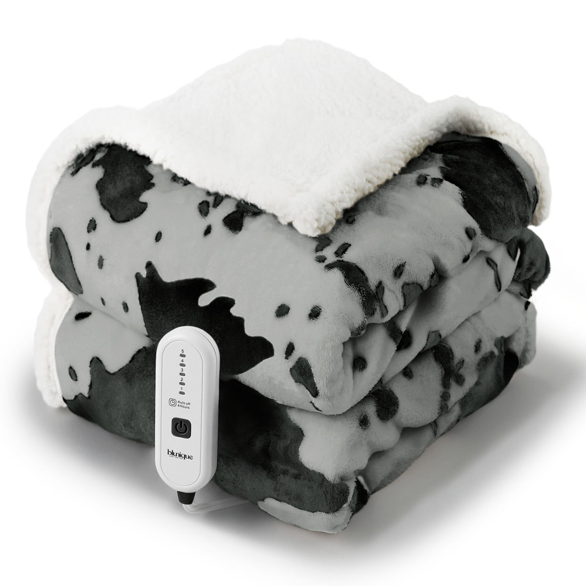 blunique - Cow Print Heated Throw Blanket 50x60inch