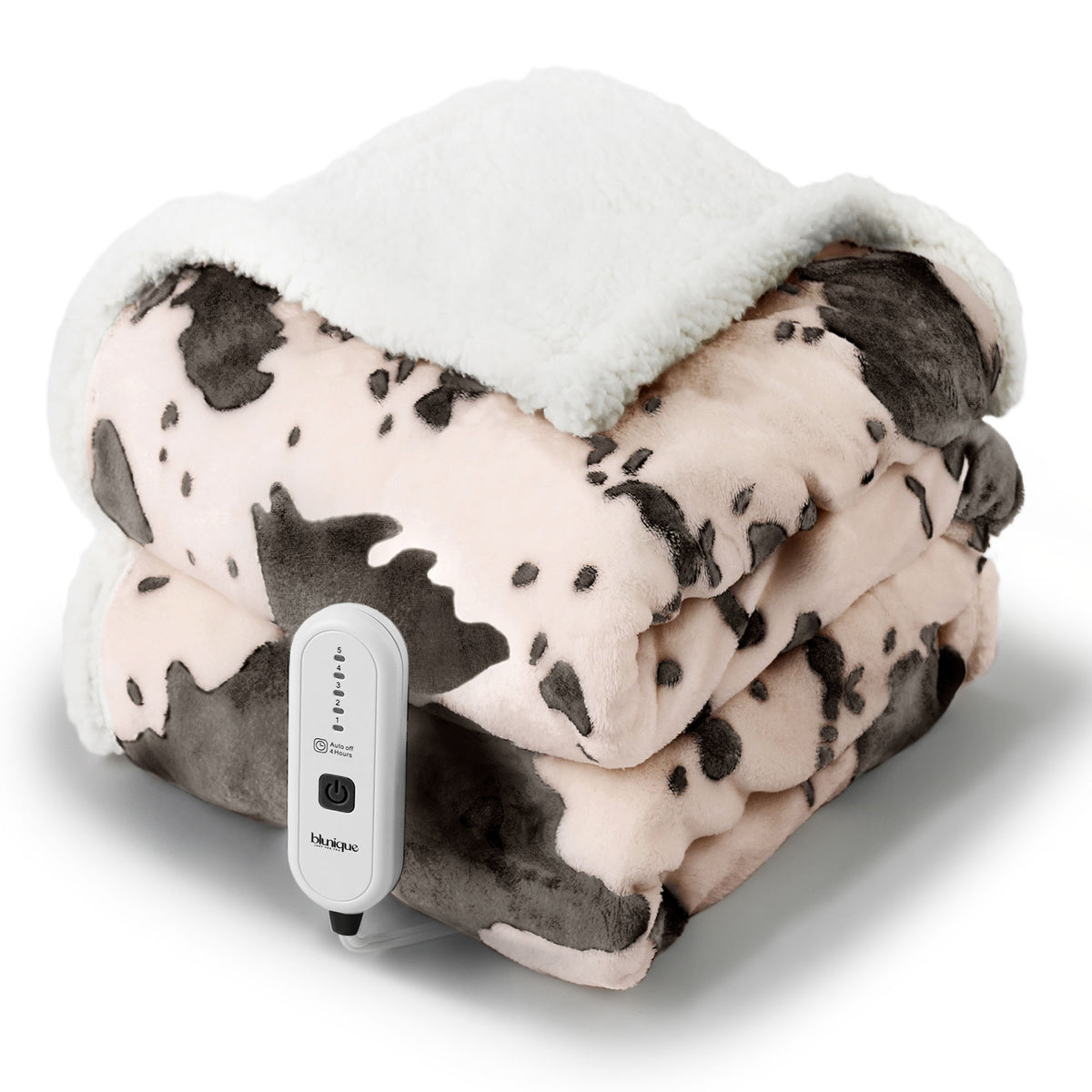 blunique - Cow Print Heated Throw Blanket 50x60inch