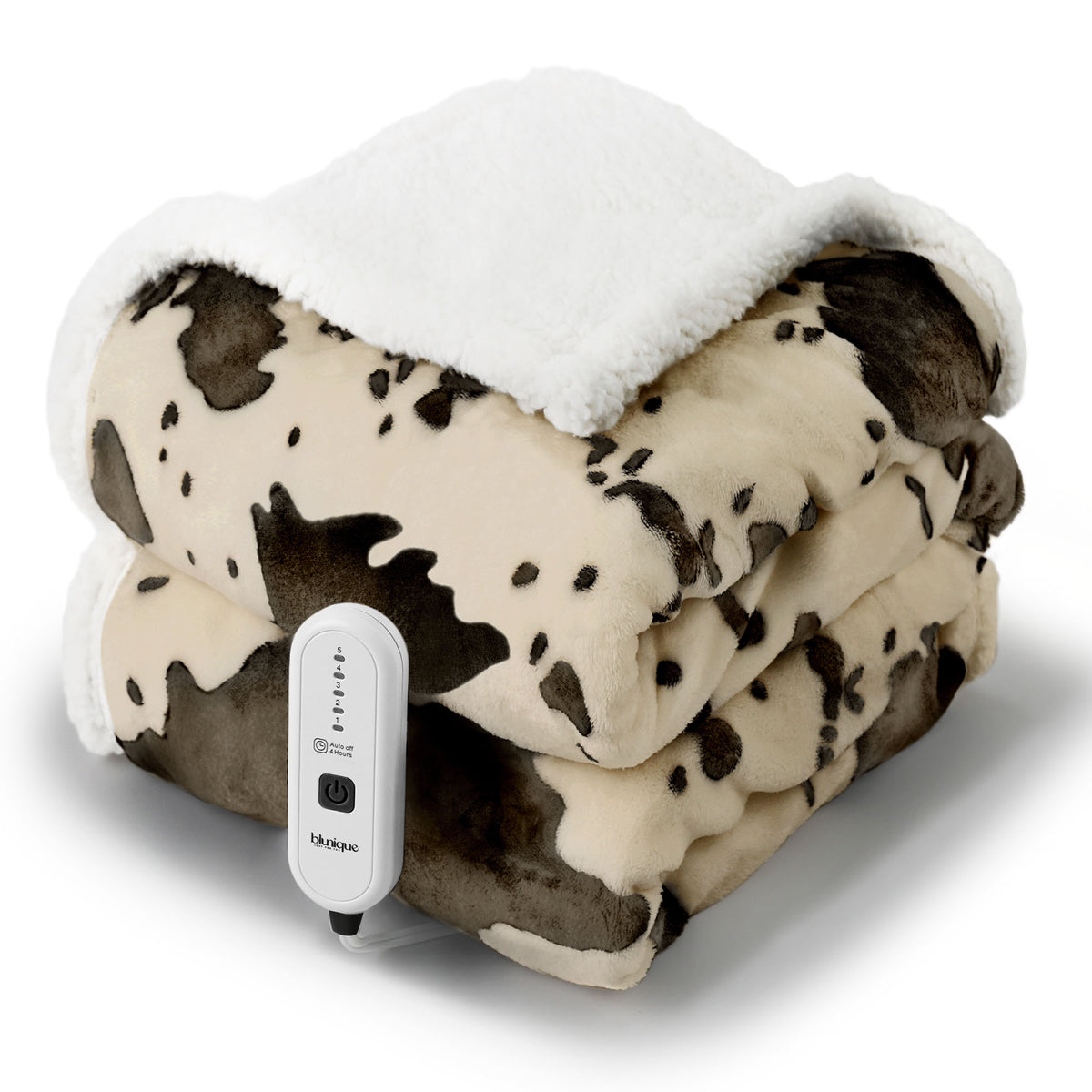 blunique - Cow Print Heated Throw Blanket 50x60inch