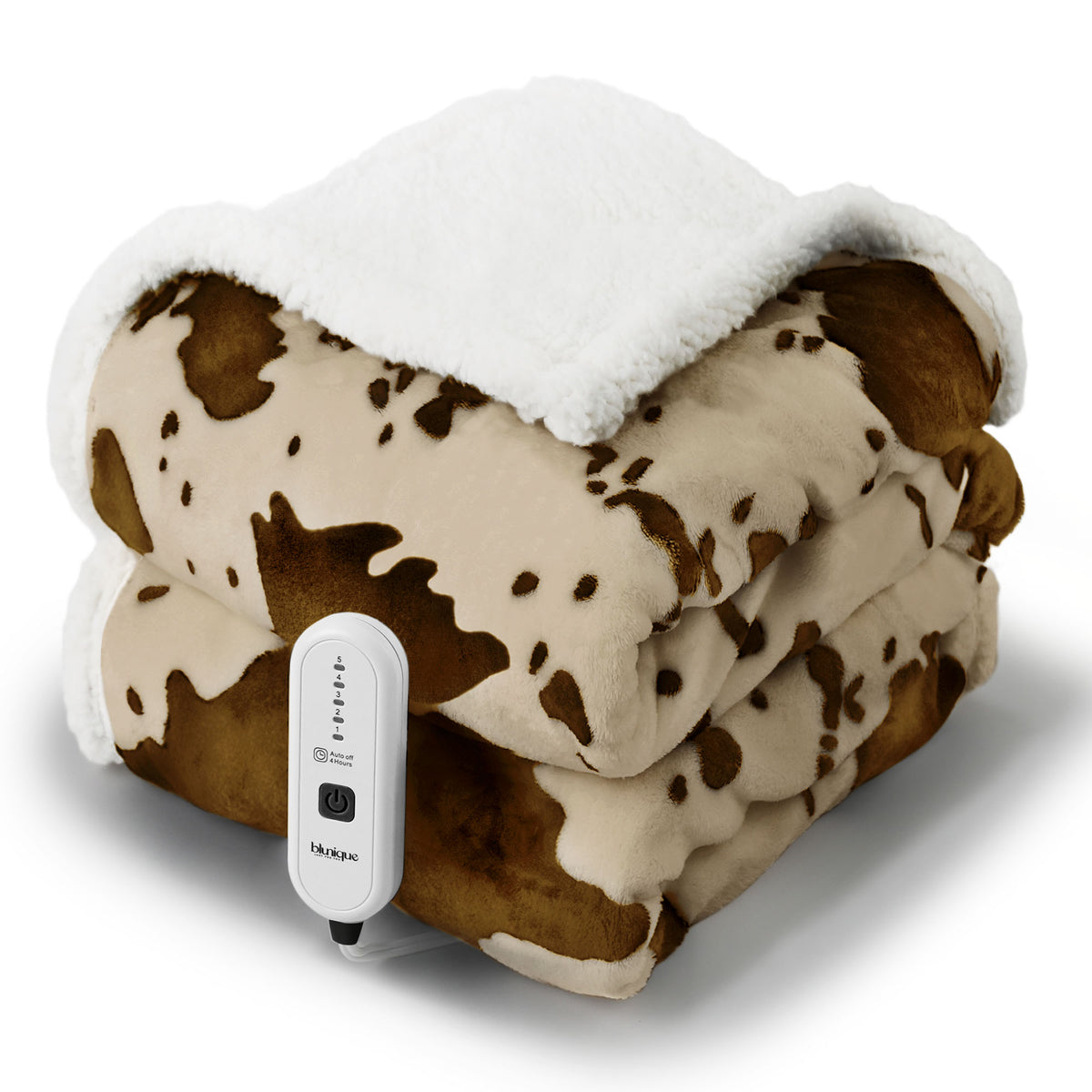 blunique - Cow Print Heated Throw Blanket 50x60inch