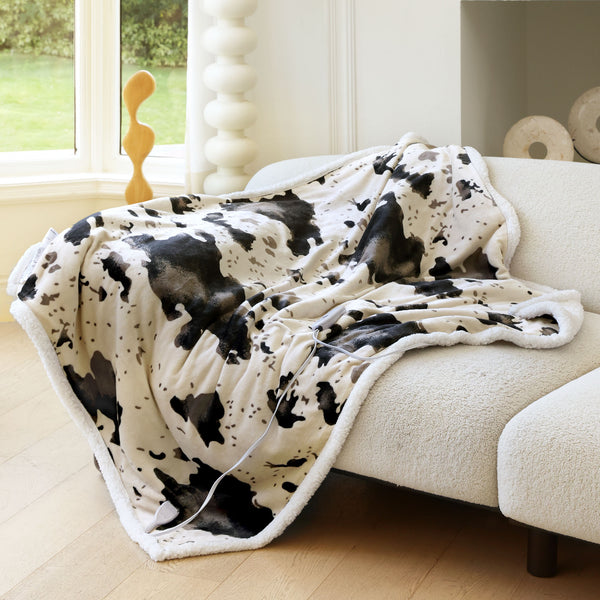 blunique - Cow Print Heated  King Size