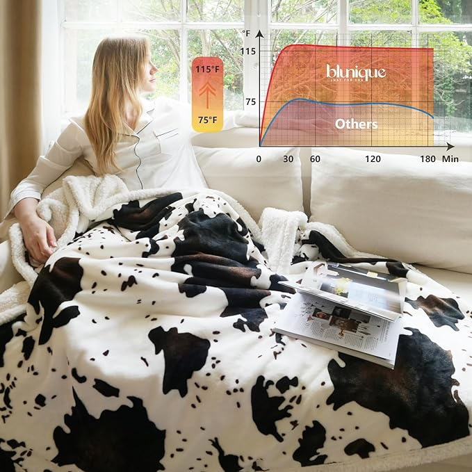blunique - Cow Print Heated  King Size - Blunique