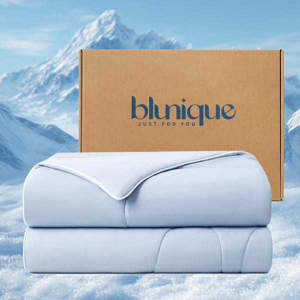 Cooling Comforter — Breathable Blanket for Hot Sleepers & Night Sweats, Q-Max>0.46 Technology, Lightweight Summer Bedding, Skin-Friendl