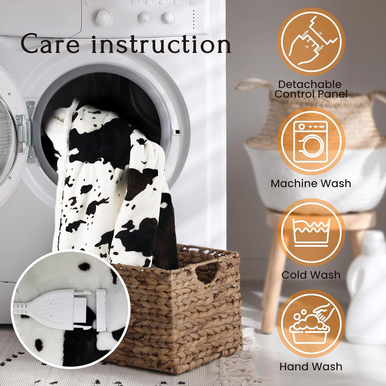 blunique - Cow Print Heated  King Size - Blunique