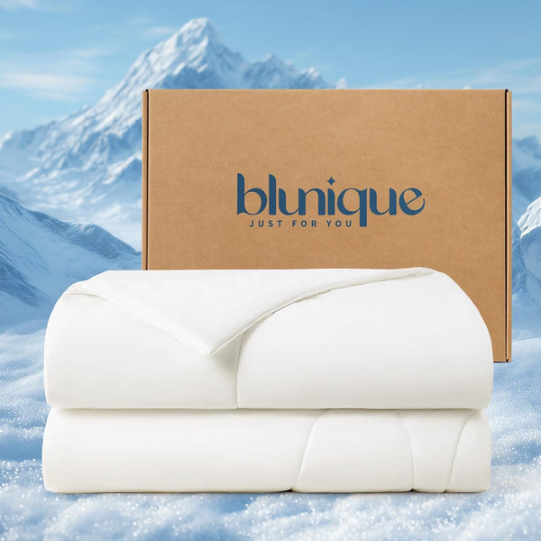 Cooling Comforter — Breathable Blanket for Hot Sleepers & Night Sweats, Q-Max>0.46 Technology, Lightweight Summer Bedding, Skin-Friendl