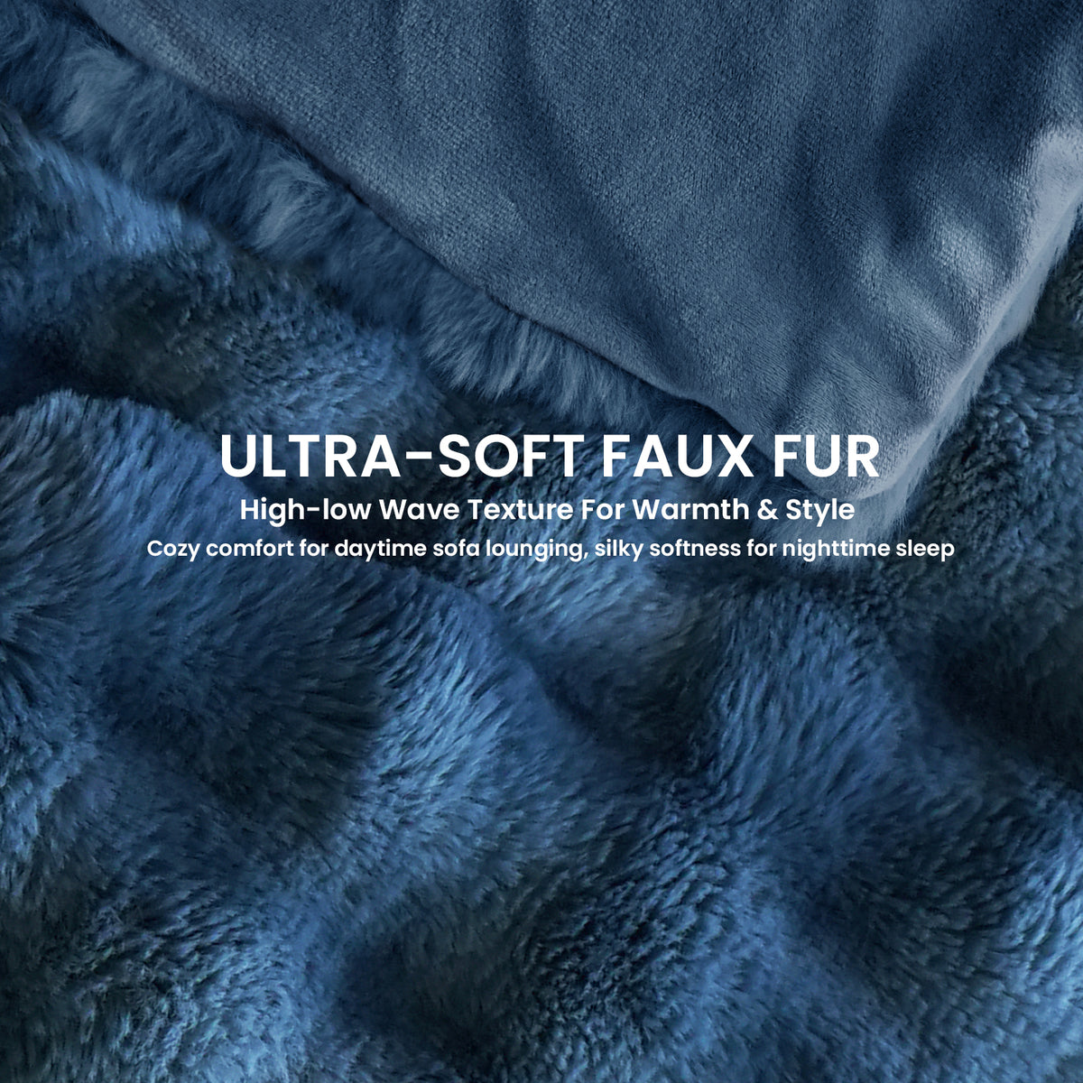 blunique - Bubble Faux Fur Heated Blanket Electric Throw 50''x60''