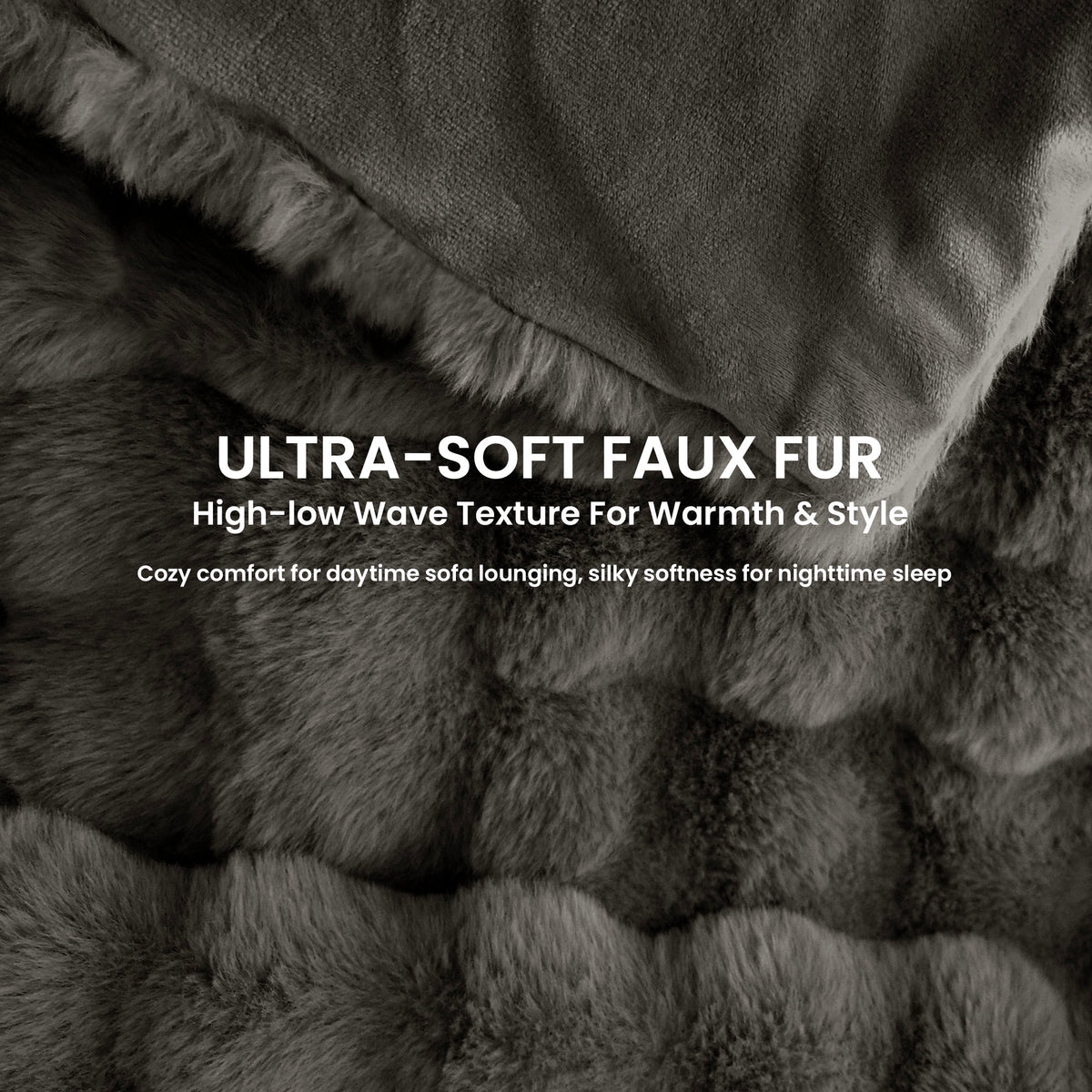 blunique - Bubble Faux Fur Heated Blanket Electric Throw 50''x60''
