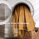 Fleece Throw Blanket for Couch Plush Warm Blankets for Bed, Fuzzy Cozy Flannel Blanket Throw for Sofa, Travel Jacquard Pattern Yellow 51x63 Inches - blunique