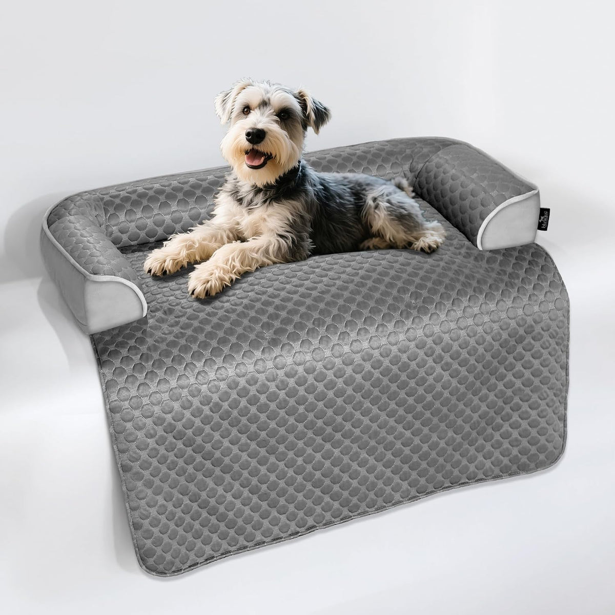 Calming Dog Couch Bed for Large Dogs, 41 x 37 inch Waterproof Removable Dogs Mat Couch Cover for Furniture Protector, Non-Slip Fluffy Pelsbarn Dog Bed for Couch, Sofa, Outdoor - Tie-Dye Khaki