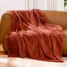 Fleece Throw Blanket for Couch Plush Warm Blankets for Bed, Fuzzy Cozy Flannel Blanket Throw for Sofa, Travel Jacquard Pattern Yellow 51x63 Inches - blunique