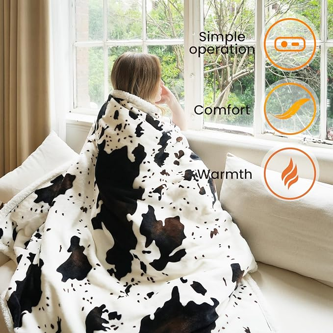 blunique - Cow Print Heated  King Size - Blunique