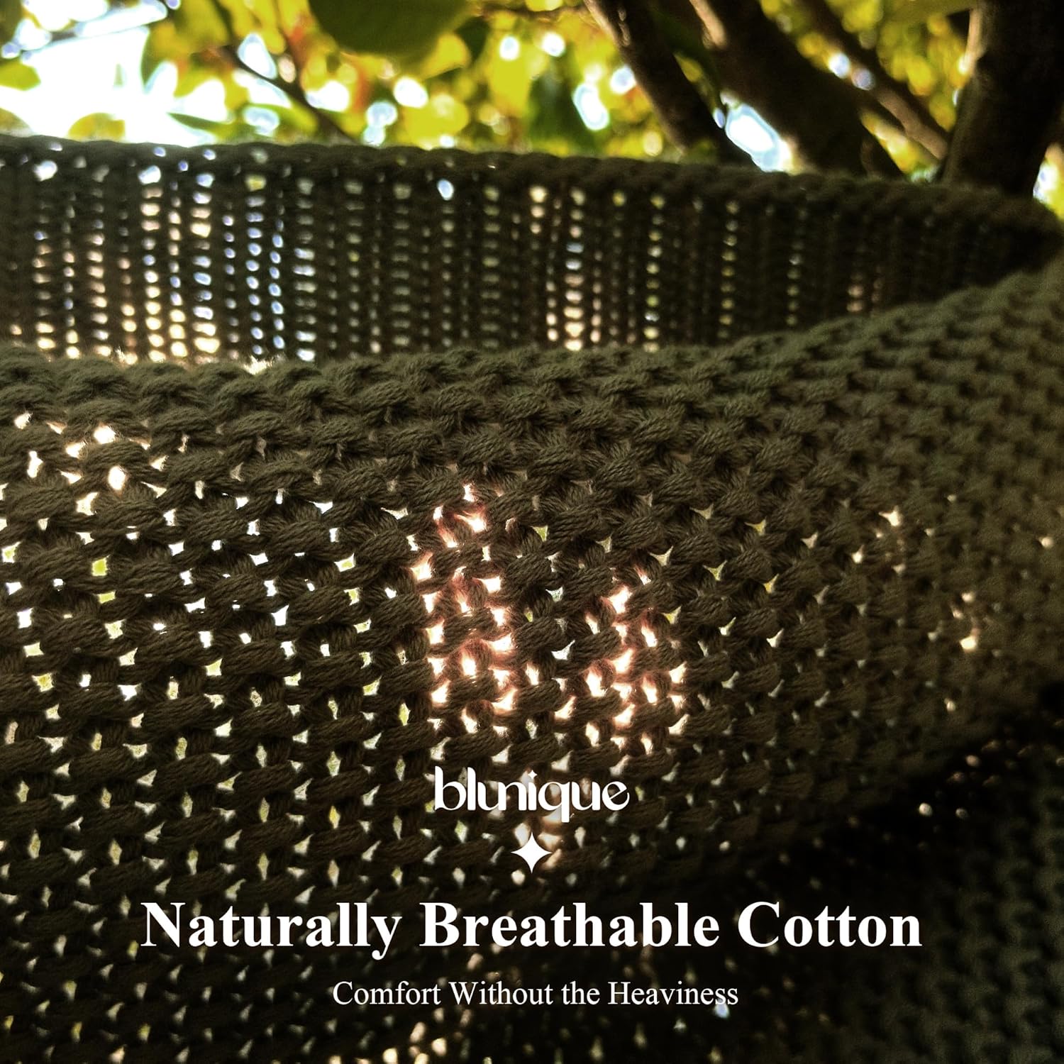 100% Cotton Cable Knit Throw Blanket, Lightweight Soft Knit Blanket for Sofa Couch Bed, Breathable All-Season Throw, Cozy Decorative Blanket, 50 x 60 Inch,Olive Green - blunique