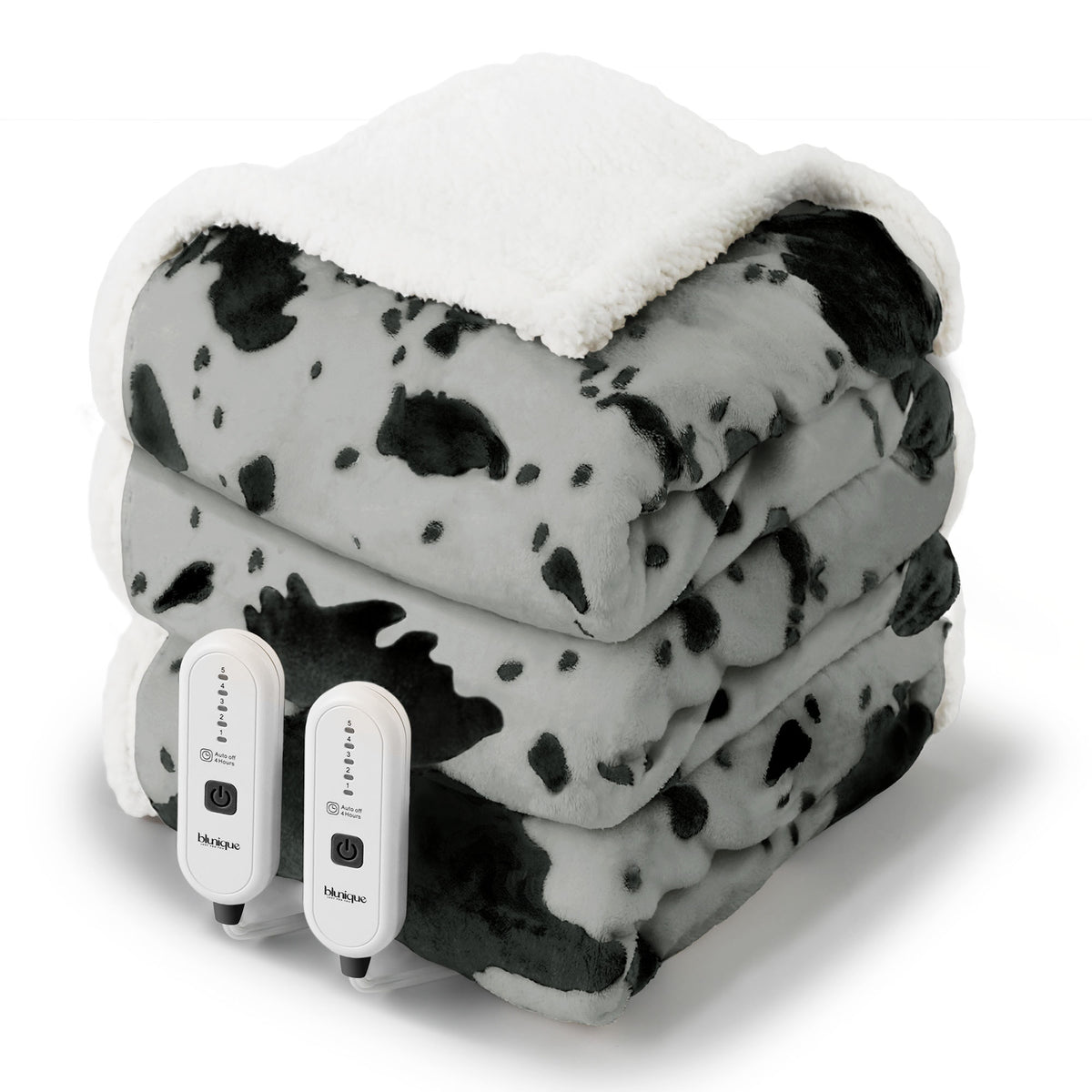 blunique - Cow Print Heated Throw Blanket 84x90inch