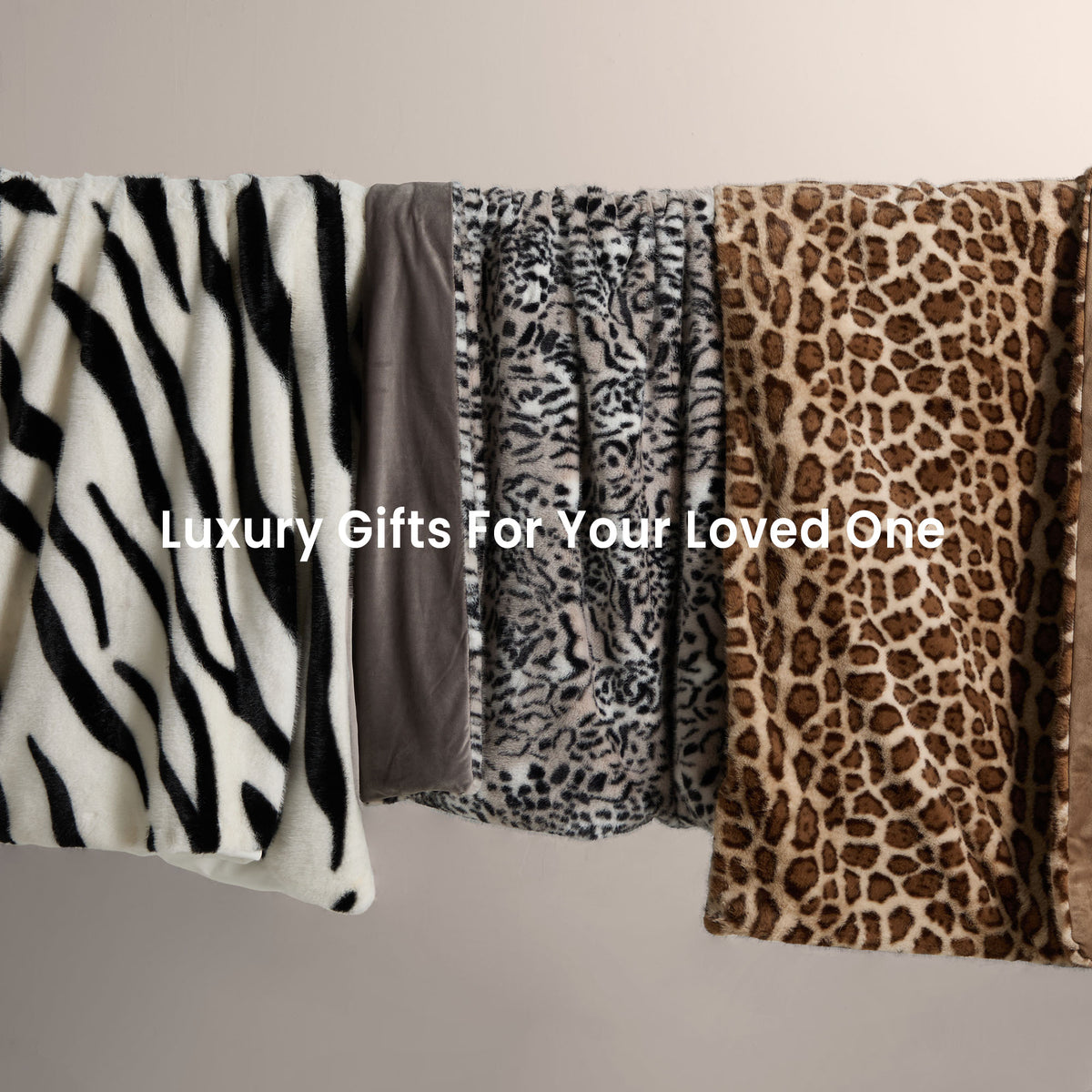 blunique Luxury Faux Fur Heated Blanket Electric Throw - Zebra Print 50''x60''