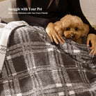 Reversible Plaid Throw Blanket for Couch, Super Soft Cozy Warm Knit Netural Decorative Fluffy Throw Blankets, Microfiber Throws Blanket for Sofa Bed Chair Living Room, 50x72 Inches Dark Taupe - Blunique