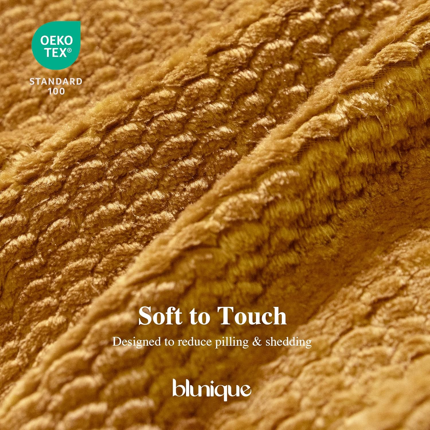 Fleece Throw Blanket for Couch Plush Warm Blankets for Bed, Fuzzy Cozy Flannel Blanket Throw for Sofa, Travel Jacquard Pattern Yellow 51x63 Inches - blunique