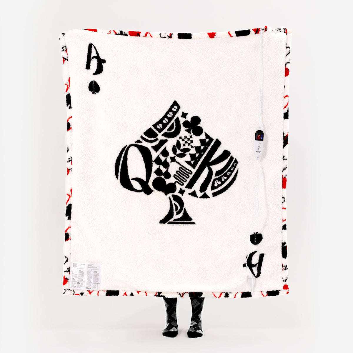 blunique - Poker Themed Design Heated Throw Blanket 50x60inch