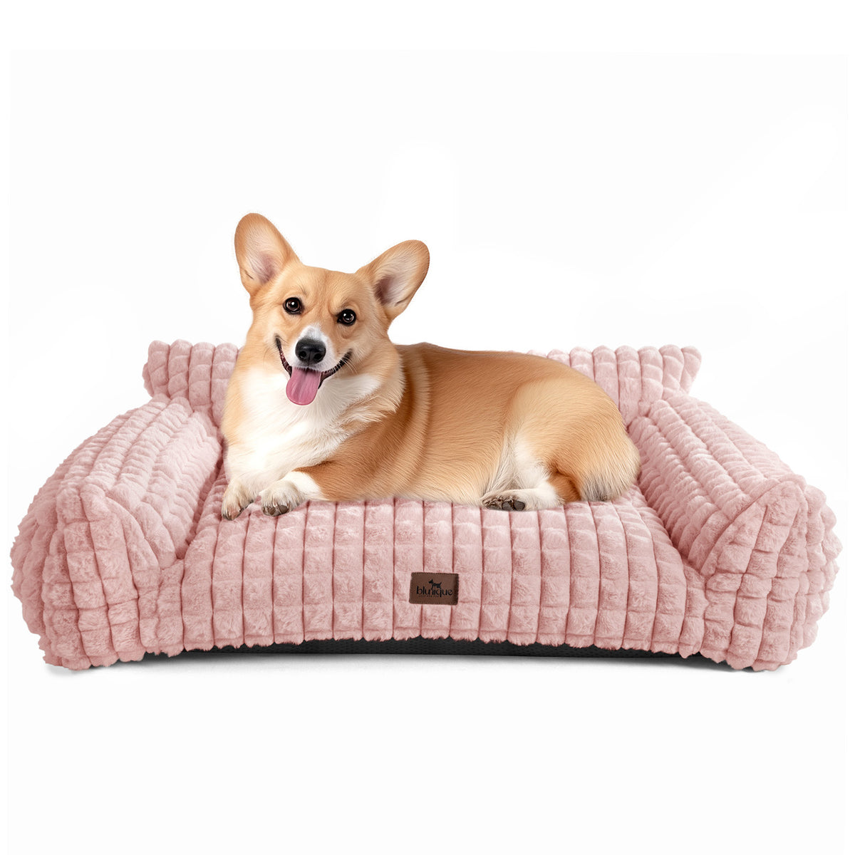blunique - Cute Cat Couch Bed Supportive & Fluffy Pet Sofa in 3D Diamond Pattern
