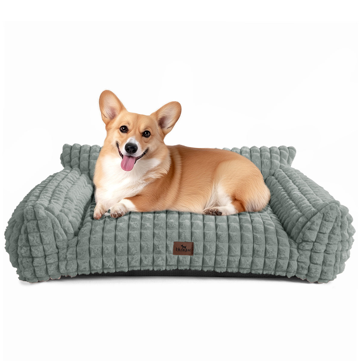 blunique - Cute Cat Couch Bed Supportive & Fluffy Pet Sofa in 3D Diamond Pattern