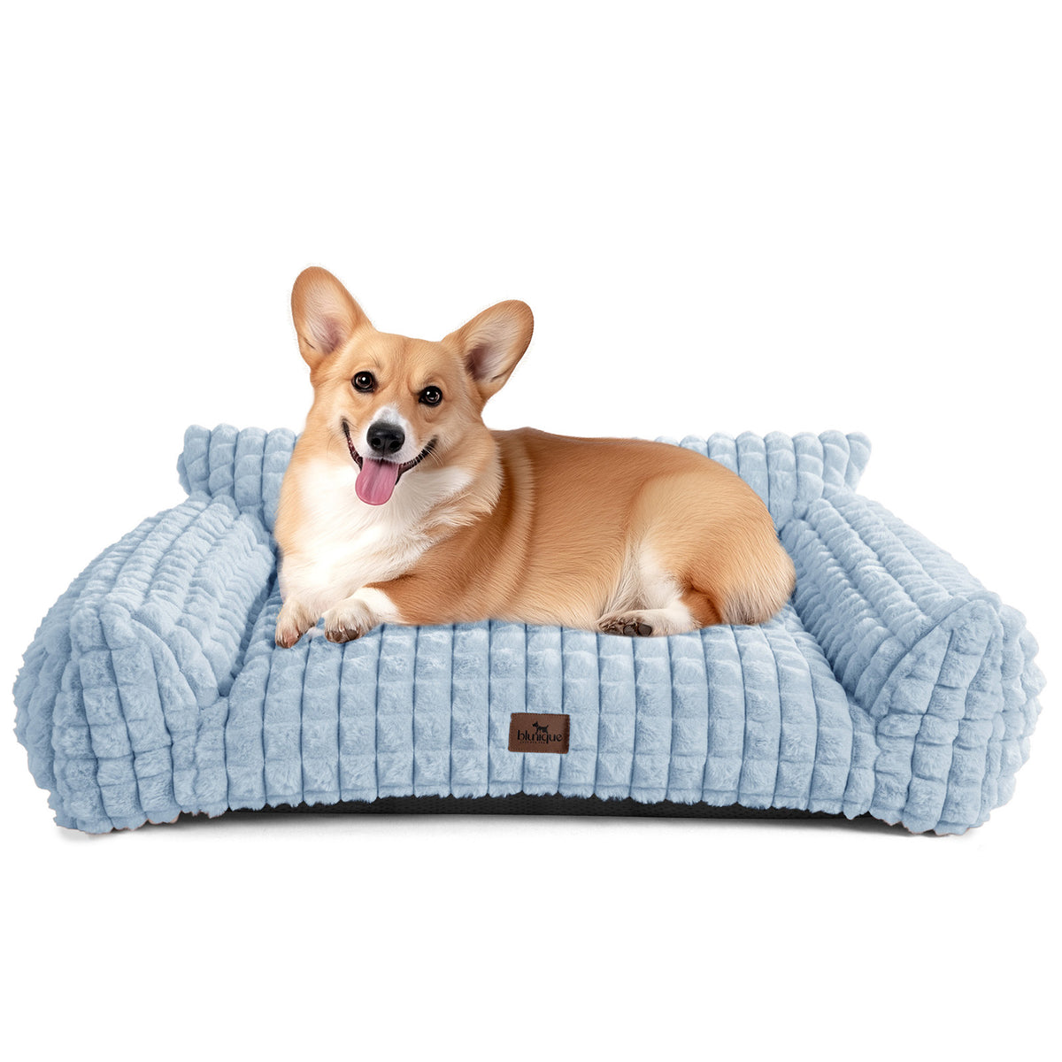 blunique - Cute Cat Couch Bed Supportive & Fluffy Pet Sofa in 3D Diamond Pattern