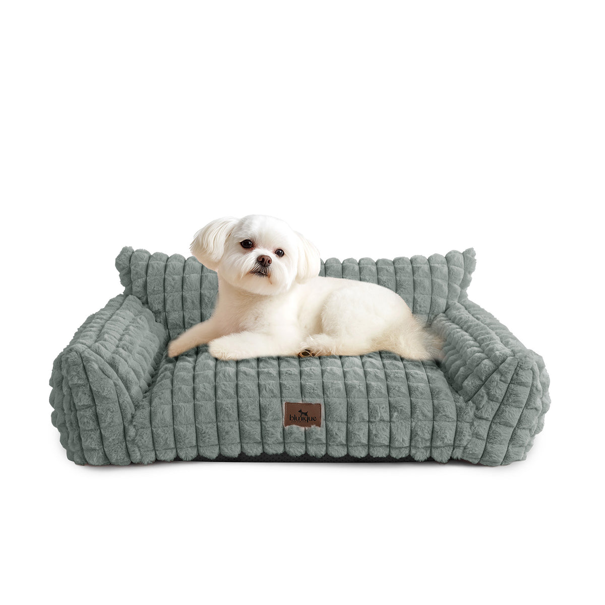 blunique - Cute Cat Couch Bed Supportive & Fluffy Pet Sofa in 3D Diamond Pattern