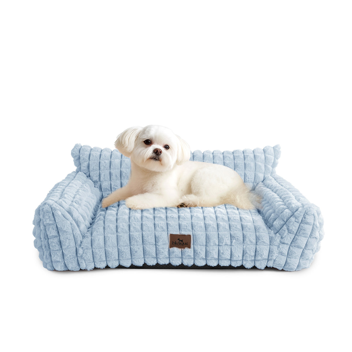 blunique - Cute Cat Couch Bed Supportive & Fluffy Pet Sofa in 3D Diamond Pattern