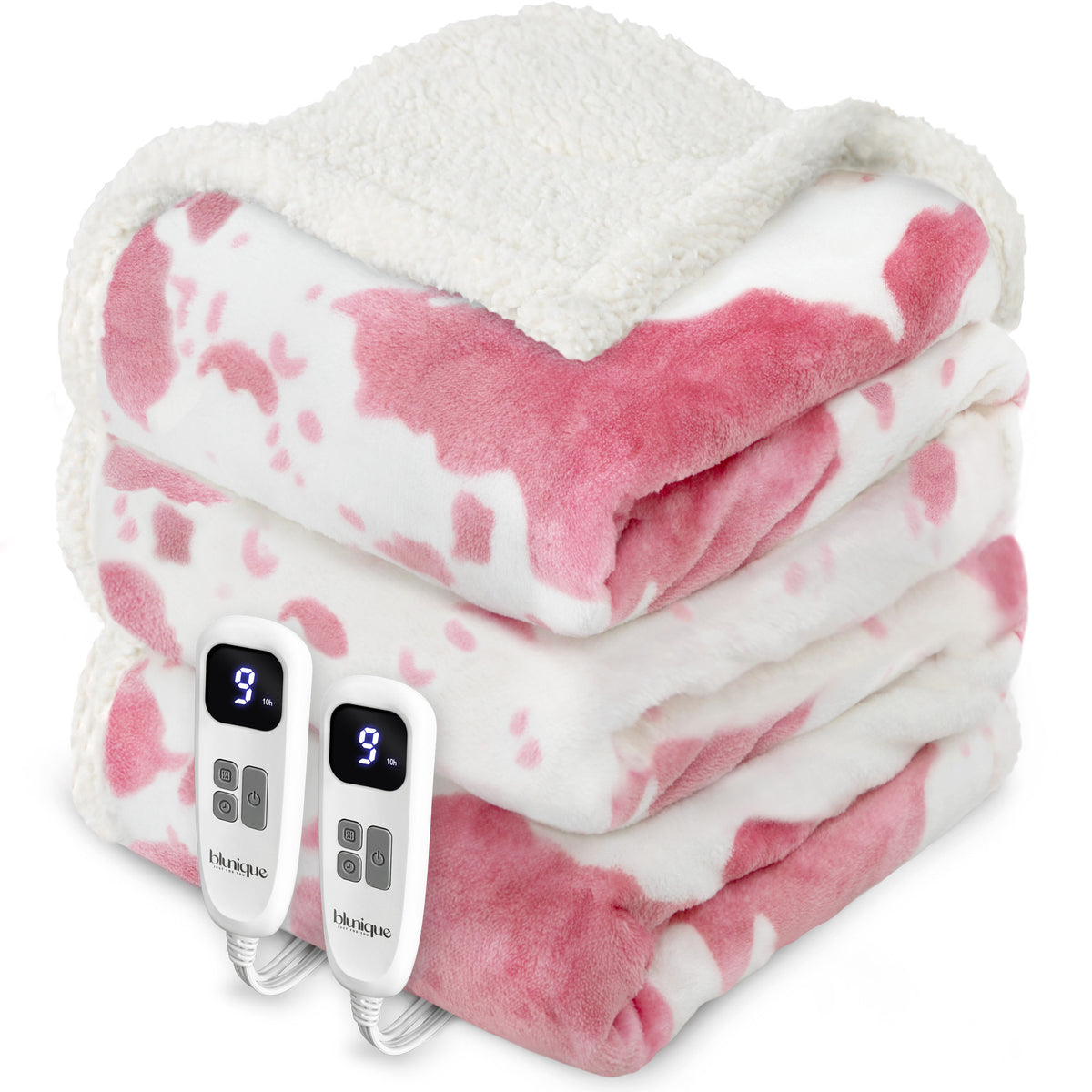 blunique - Cow Print Electric Heated Throw & Blanket
