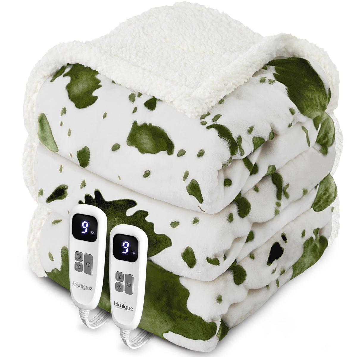 blunique - Cow Print Electric Heated Throw & Blanket