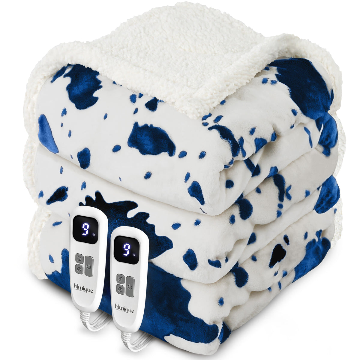 blunique - Cow Print Electric Heated Throw & Blanket