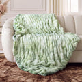 Tie-Dye Ruched Bunny Faux Fur Blanket