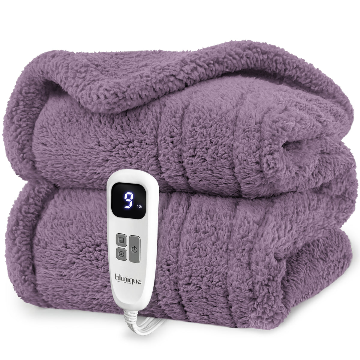 blunique -  Double Sided Cozy Sherpa - Fast Heated Blanket Electric Blanket