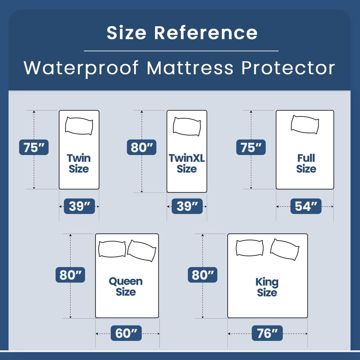 blunique - Waterproof Mattress Pad (White Triangle)