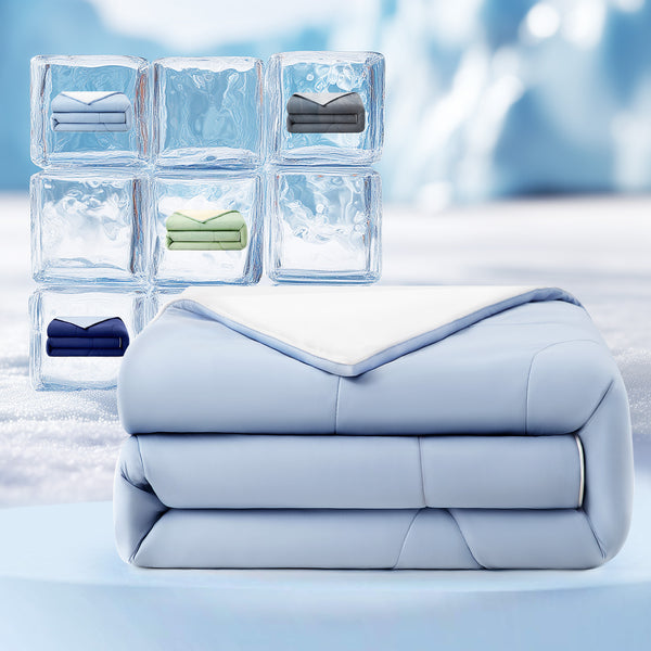 Cooling Comforter with Silicone Foam Filling Summer Ice Blanket for Hot Sleepers | All-Season Lightweight Breathable Beddi - Blunique