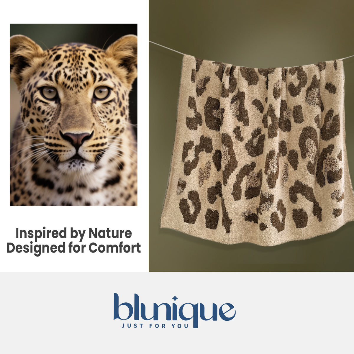 blunique - Leopard Print  Super Soft Throw Blanket