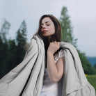 Cooling comforter for hot sleepers on bed