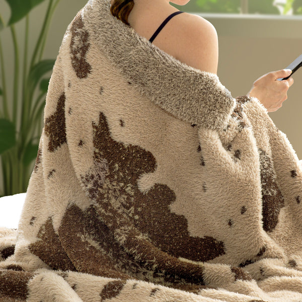 blunique - Cow Print  Super Soft Throw Blanket