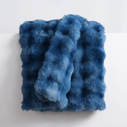 Blue Bubble Bunny Faux Fur Blanket Blunique vibrant accent throw