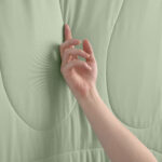 Sage Green Cooling Blanket Touch Shot, Refreshing Cooling Fabric Texture